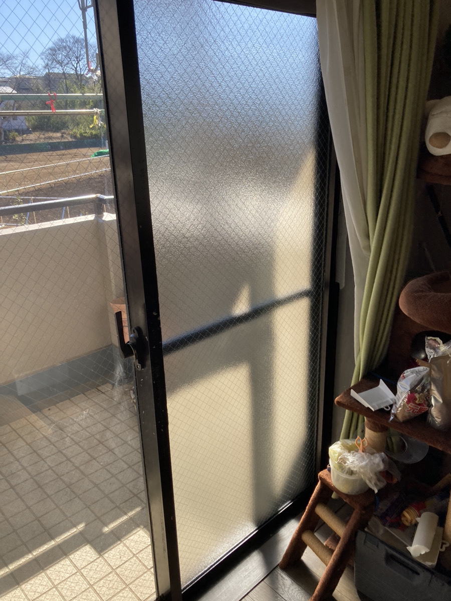 岸和田市ベランダ掃出し窓ガラス交換後