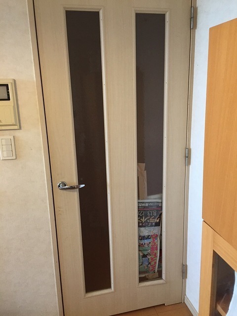 室内ドアガラス工事