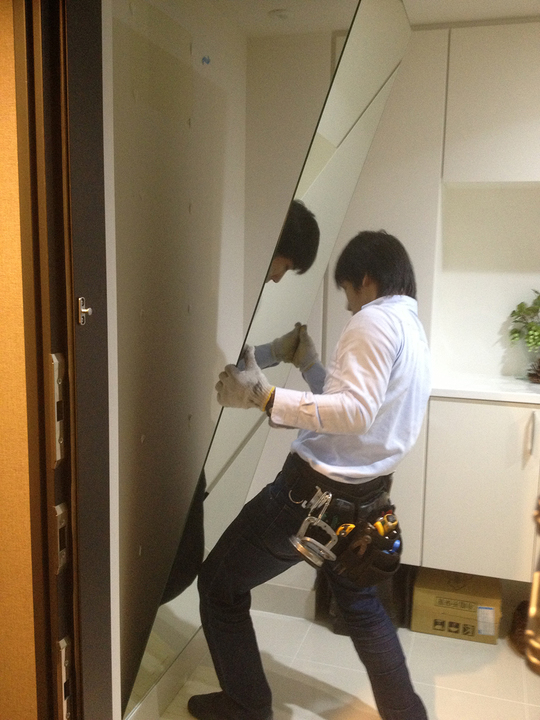 ミラー用ボンド打ち